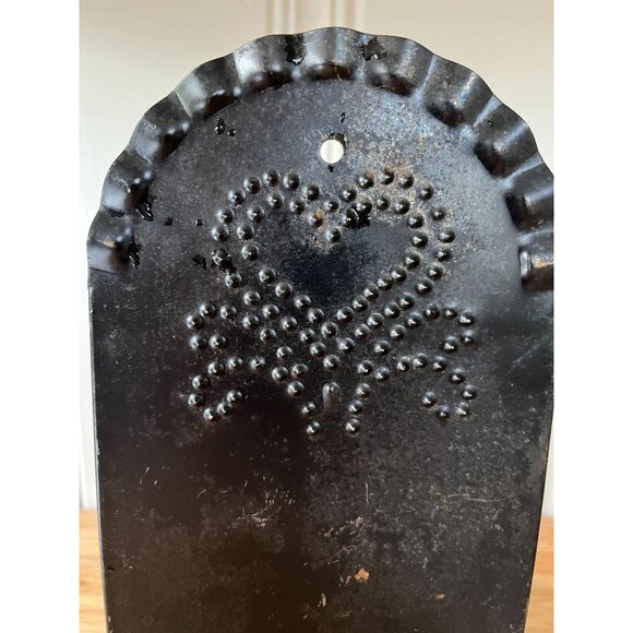 VTG Punched Metal Tin Candle Holder Wall Or Table Mount - Picture 4 of 12